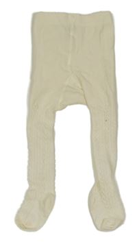 Smetanové vzorované punčocháče H&M