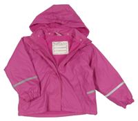 Tmavorůžová nepromokavá jarní bunda se srnkami a odepínací kapucí impidimpi