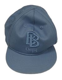 Modrošedá plátěná kšiltovka s písmenky 