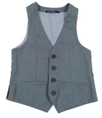 Modro-tmavomodrá melírovaná slavnostní vesta George