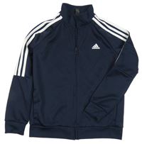 Tmavomodro-bílá funkční sportovní propínací mikina Adidas