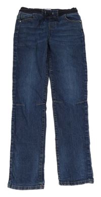 Tmavomodré slim rifle s úpletovým pasem Denim Co.