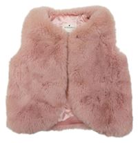 Růžová kožešinová zateplená vesta Matalan