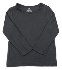 Tmavošedé žebrované triko H&M
