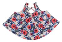 Bílá květovaná halenka s listy Primark
