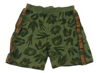 Khaki bavlněné kraťasy s kostmi dinosaura - Jurský svět Primark
