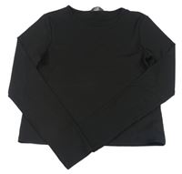 Černé žebrované crop triko Primark