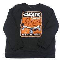 Černá mikina se skateboardistou Primark