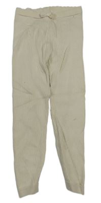 Světlebéžové žebrované pletené legíny George