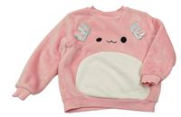 Růžovo-bílá chlupatá mikina se Squishmallows H&M