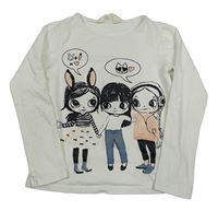 Bílé triko s dívkami H&M