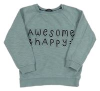 Zelenošedá mikina s 3D nápisem George