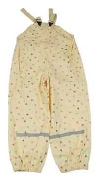 Žluté nepromokavé laclové kalhoty se srdíčky H&M