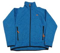 Modrá melírovaná pletená funkční propínací mikina Trespass