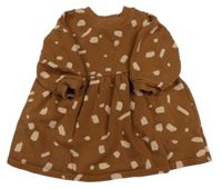 Hnědé vzorované teplákové šaty Next