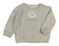 Světlešedá oversize mikina s medvědem Next