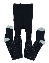 Tmavomodré vzorované punčocháče Alive