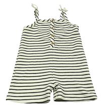 Smetanovo-černý pruhovaný kraťasový overal F&F