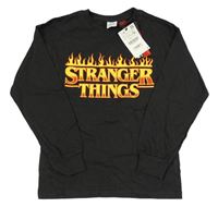 Nové - Černé triko s nápisem - Stranger Things Zara