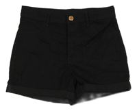 Černé riflové kraťasy H&M
