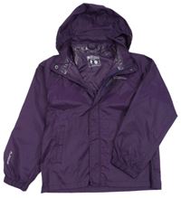 Tmavofialová šusťáková nepromokavá funkční bunda s kapucí Mountain Warehouse