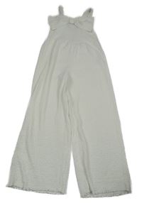 Bílý mačkaný culottes overal s mašlí Zara
