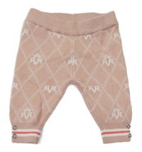 Růžové kárované pletené tepláky s logy River Island