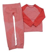 2 set - Růžovo-lososové spodní funkční triko + legíny Lupilu