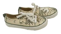 Béžovo-khaki plátěnky s palmami H&M vel. 34
