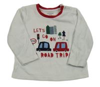 Bílá fleecová mikina s auty Primark