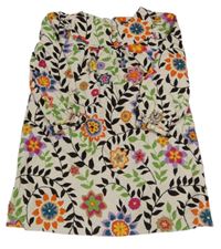 Smetanovo-barevné květované manšestrové šaty GAP