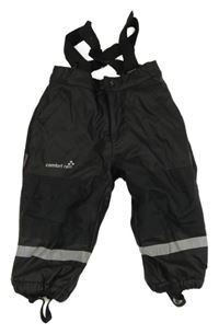 Černé nepromokavé zateplené kalhoty s kšandami 