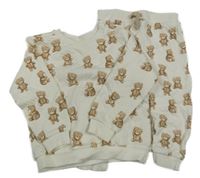 2 set - Smetanová mikina s medvědy + tepláky Nutmeg