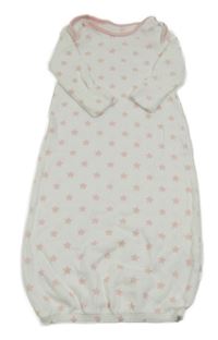 Bílý bavlněný spací pytel s růžovými hvězdičkami Matalan