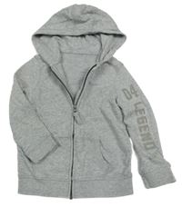 Šedá melírovaná propínací mikina s kapucí Mothercare