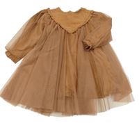 Hnědé tylové šaty 