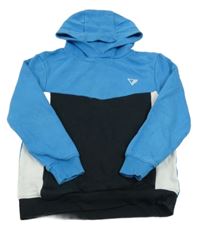 Modro-černo-bílá mikina s kapucí George