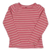 Růžové pruhované triko H&M