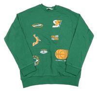 Zelená mikina s obrázky H&M