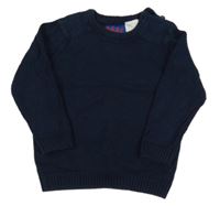 Tmavomodrý vzorovaný lehký svetr F&F