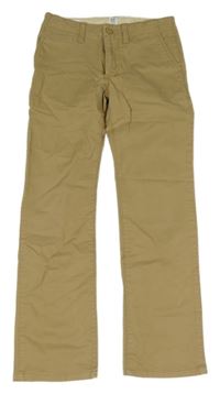 Béžové plátěné chino kalhoty gap