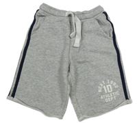 Šedé melírované teplákové kraťasy s nápisem Next