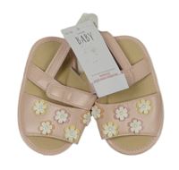 Nové - světlerůžovo-béžové sandále s kvítky George