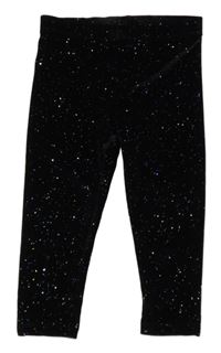Černé třpytivé sametové legíny F&F