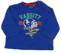 Safírové triko s potiskem 