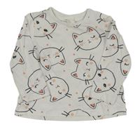 Bílé triko s kočkami H&M