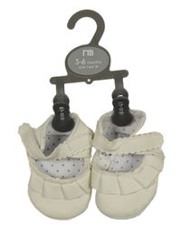 Nové - smetanové koženkové capáčky Mothercare