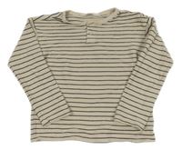 Béžovo-černé pruhované triko H&M