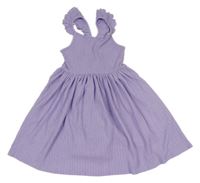 Lila mačkané šaty s volánky H&M