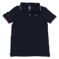 Tmavomodré polo tričko s výšivkou WE